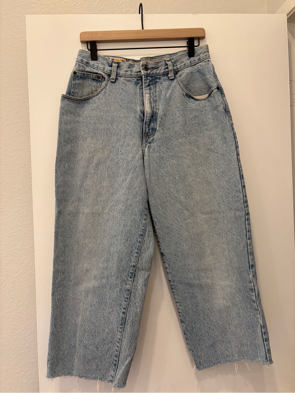 authentic vintage patch front Z. Cavaricci Wide-Leg Jeans Y2K 90s light wash